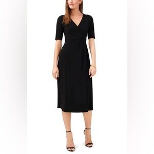 Chaus Classic Black Midi Dress NEW Size Large